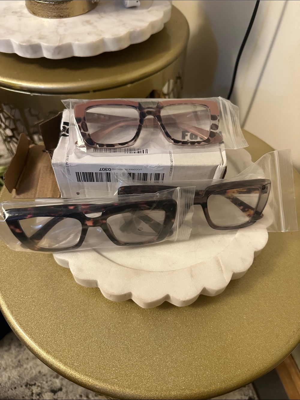 Square Clear Gray Reading Glasses with Tortoise Temples
